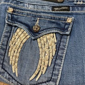 Miss Me size 30 distressed bootcut jeans, style JP5082